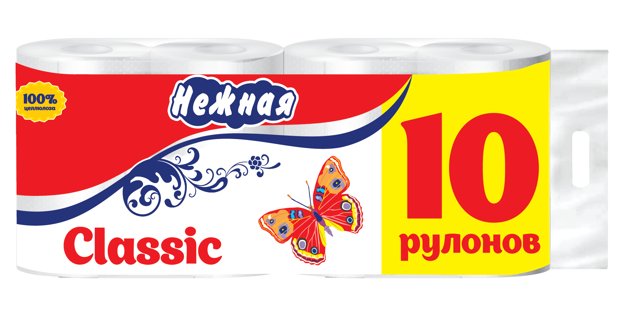 Бумага туалетная Нежная 10 рулонная
