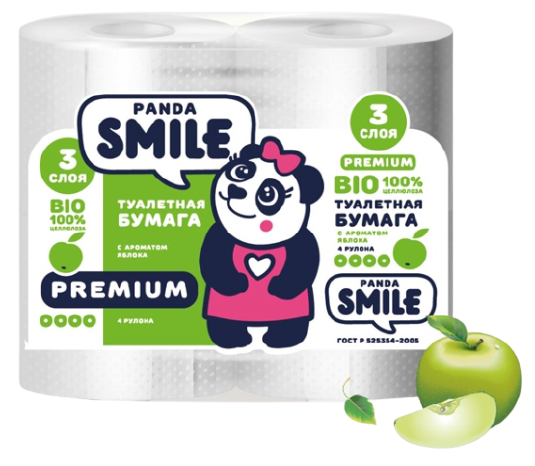 Туалетная бумага Panda Smile Premium
